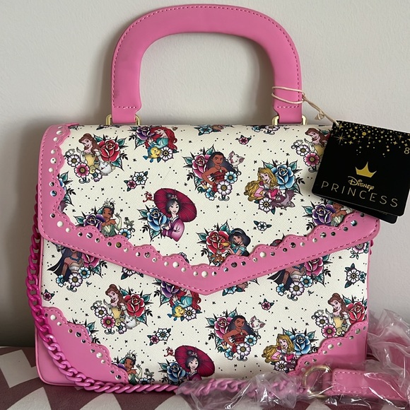 NWT Loungefly Disney Princess Tattoo Crossbody Bag - Picture 13 of 14